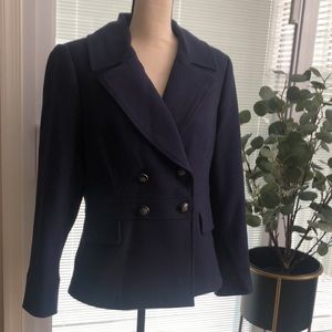 WHBM NAVY JACKET NWOT $250 SZ L (T-E1)